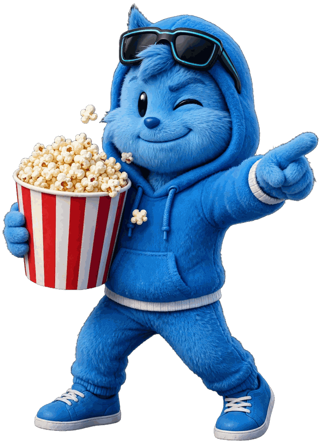Lucky, the Kelv Knows mascot, holding a bucket of popcorn and pointing at the newsletter signup